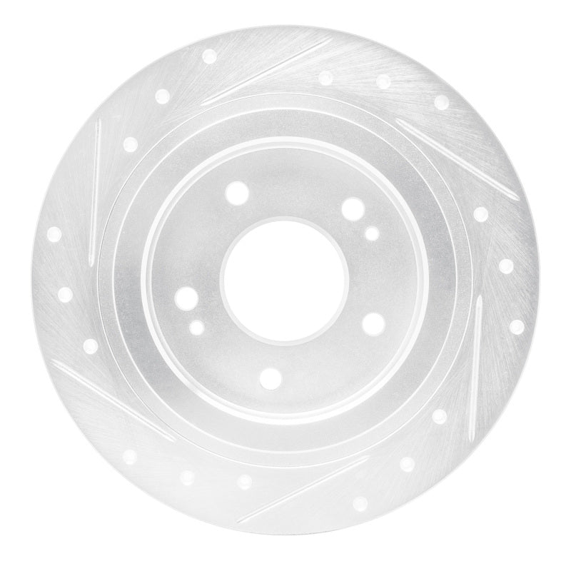 R1 Concepts R1 18-25 Hyundai Kona Rear Right Drilled & Slotted Silver Brake Rotor