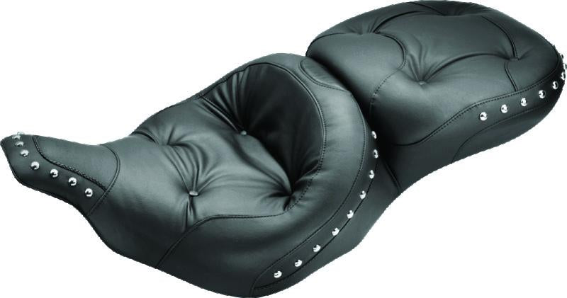 Mustang Motorcycle Mustang 97-07 Harley Electra Glide, Rd Glide Wide Touring Regal 1PC Seat w/Studs - Black