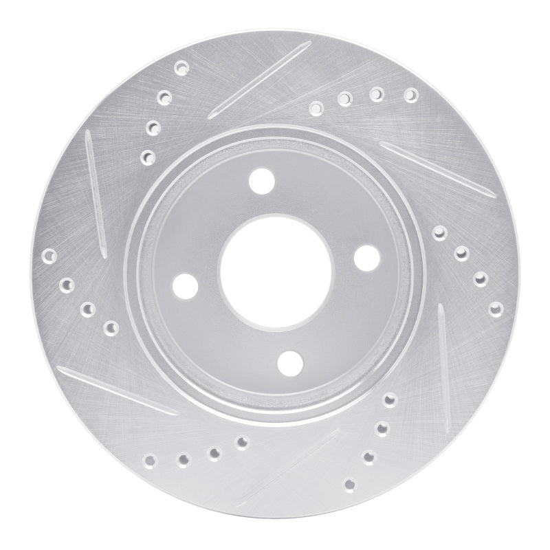 R1 Concepts R1 03-10 Chevrolet Cobalt Front Right Drilled & Slotted Silver Brake Rotor