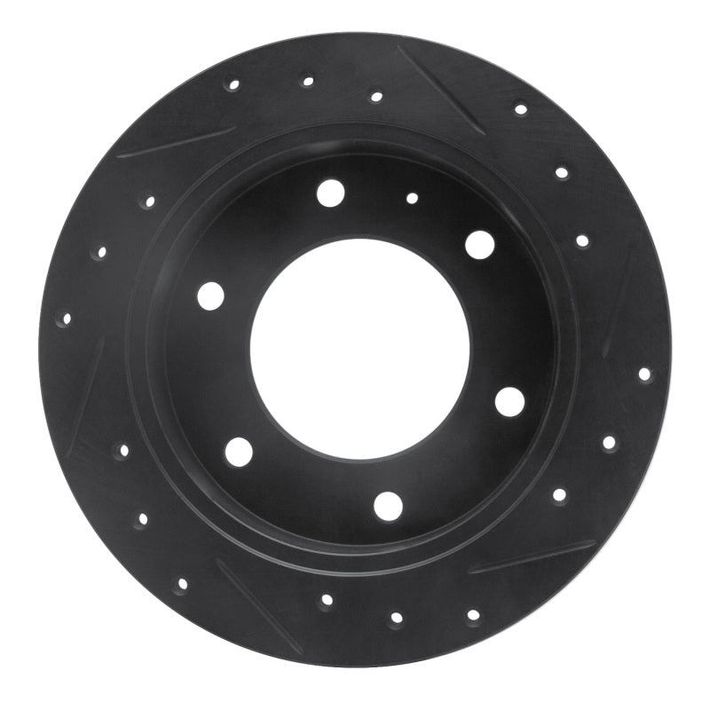 R1 Concepts R1 88-95 Isuzu AMIGO Rear Left Drilled & Slotted Black Brake Rotor