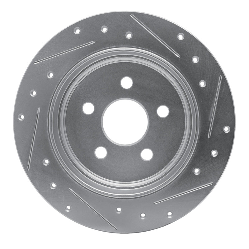 R1 Concepts R1 03-10 Chrysler PT Cruiser Rear Left Drilled & Slotted Silver Brake Rotor