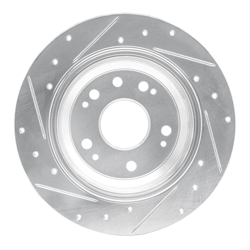 R1 Concepts R1 02-04 Acura RL Rear Right Drilled & Slotted Silver Brake Rotor