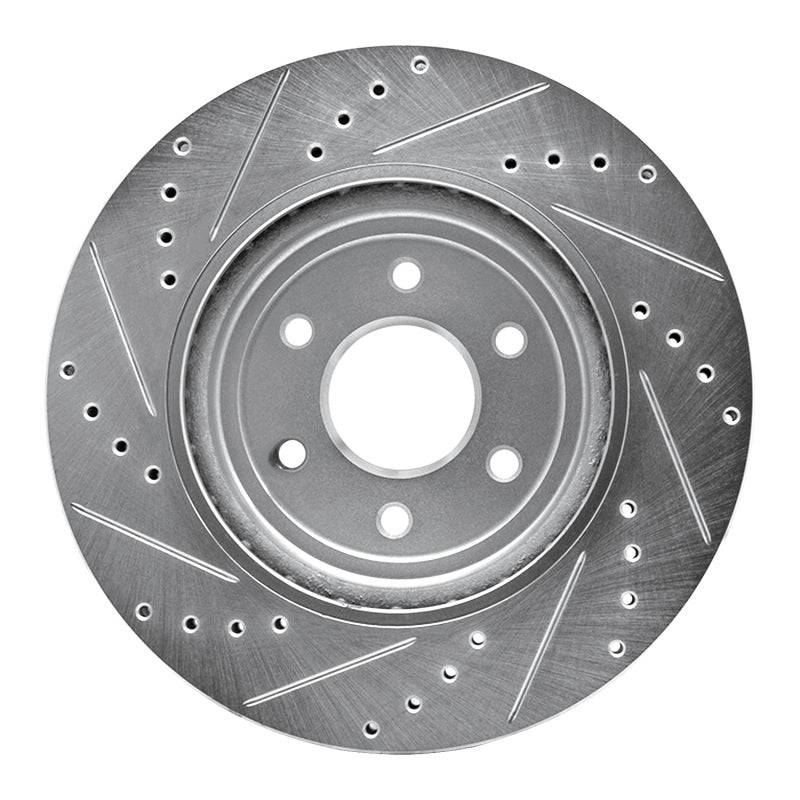 R1 Concepts R1 08-11 Nissan Pathfinder Front Right Drilled & Slotted Silver Brake Rotor