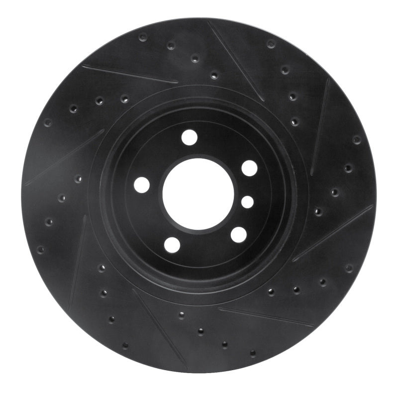 R1 Concepts R1 11-19 BMW 640I Gran Coupe Front Left Drilled & Slotted Black Brake Rotor