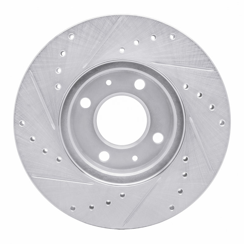 R1 Concepts R1 06-12 Dodge Attitude (Mexico) Front Right Drilled & Slotted Silver Brake Rotor