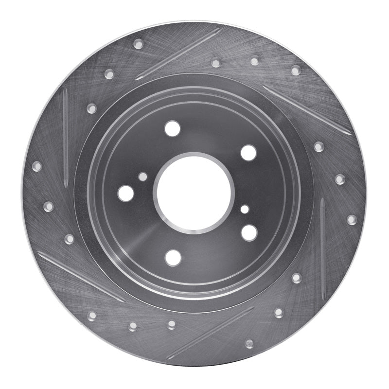 R1 Concepts R1 10-13 Suzuki Kizashi Rear Right Drilled & Slotted Silver Brake Rotor