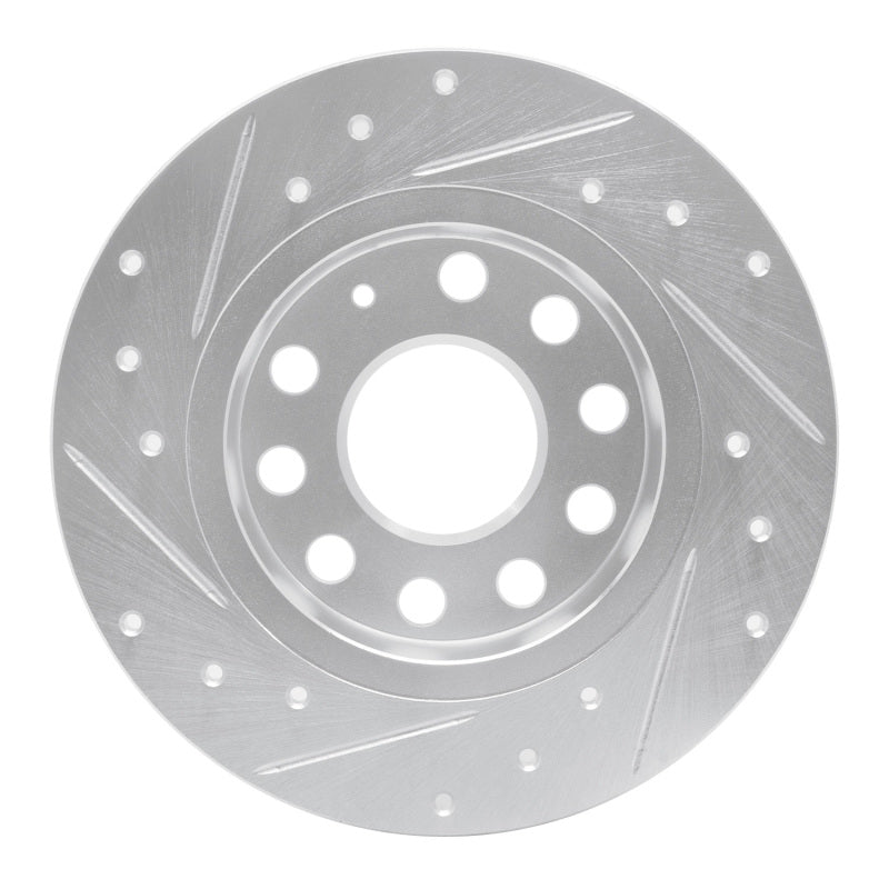 R1 Concepts R1 10-19 Audi A3 Rear Right Drilled & Slotted Silver Brake Rotor