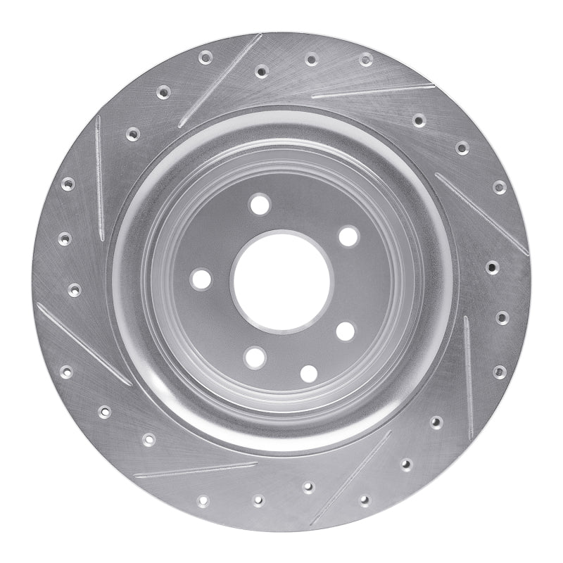 R1 Concepts R1 07-15 Infiniti G37 Rear Right Drilled & Slotted Silver Brake Rotor