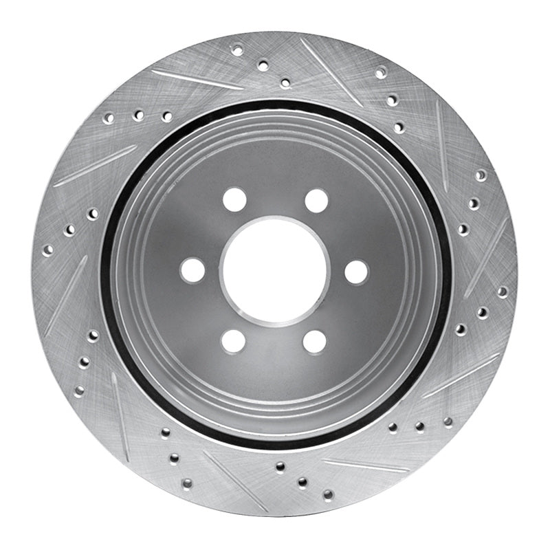R1 Concepts R1 03-03 Dodge Durango Rear Left Drilled & Slotted Silver Brake Rotor