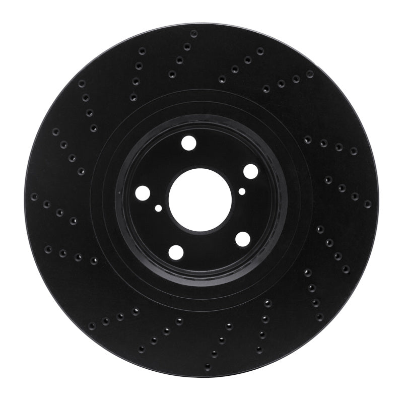 R1 Concepts R1 07-11 Lexus GS350 Right Front Drilled Black Brake Rotor