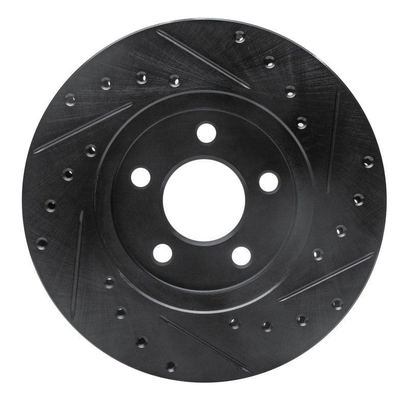 R1 Concepts R1 84-95 Chrysler Imperial Front Left Drilled & Slotted Black Brake Rotor