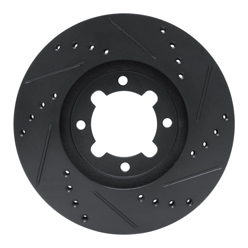 R1 Concepts R1 83-84 Toyota Cressida Front Left Drilled & Slotted Black Brake Rotor