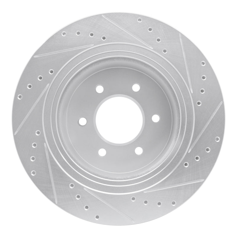 R1 Concepts R1 16-24 Nissan Titan XD Front Left Drilled & Slotted Silver Brake Rotor