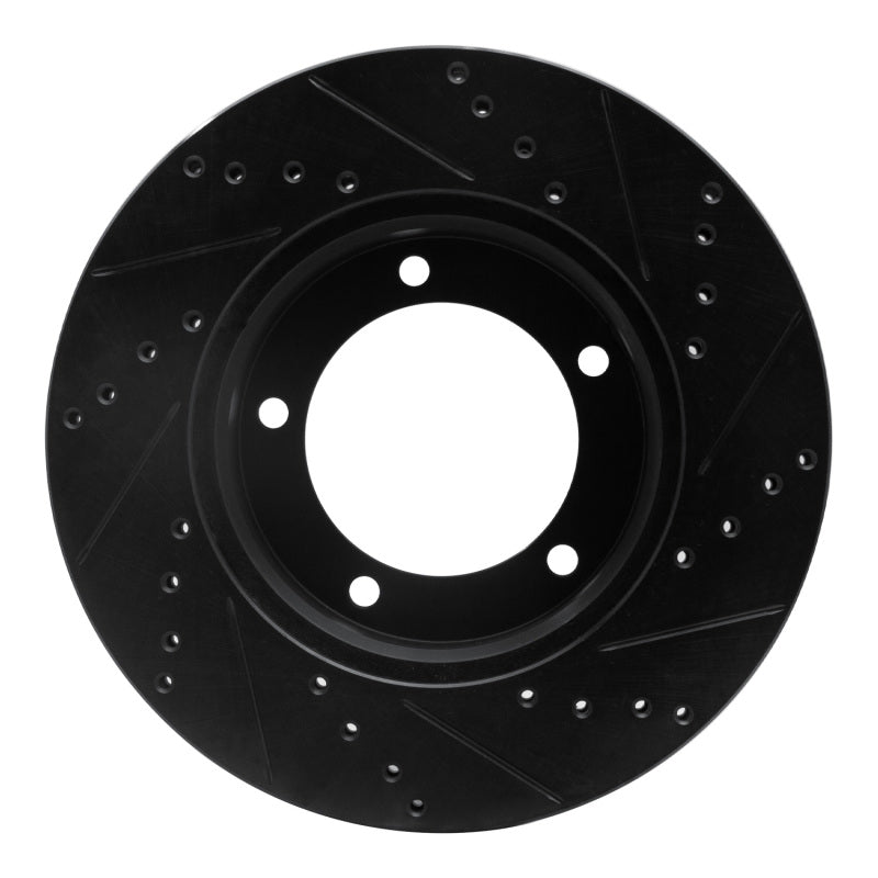 R1 Concepts R1 98-07 Lexus LX470 Front Left Drilled & Slotted Black Brake Rotor