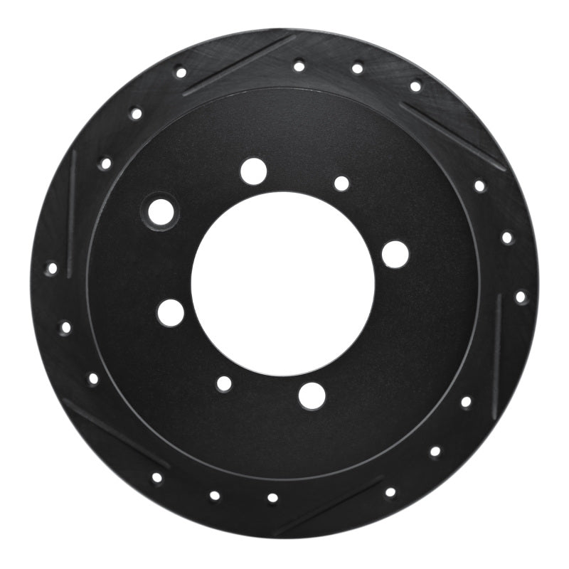 R1 Concepts R1 91-93 Hyundai Sonata Rear Left Drilled & Slotted Black Brake Rotor