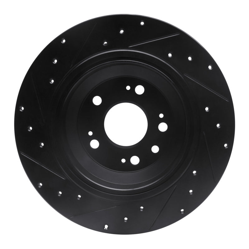 R1 Concepts R1 09-14 Acura TL Rear Right Drilled & Slotted Black Brake Rotor