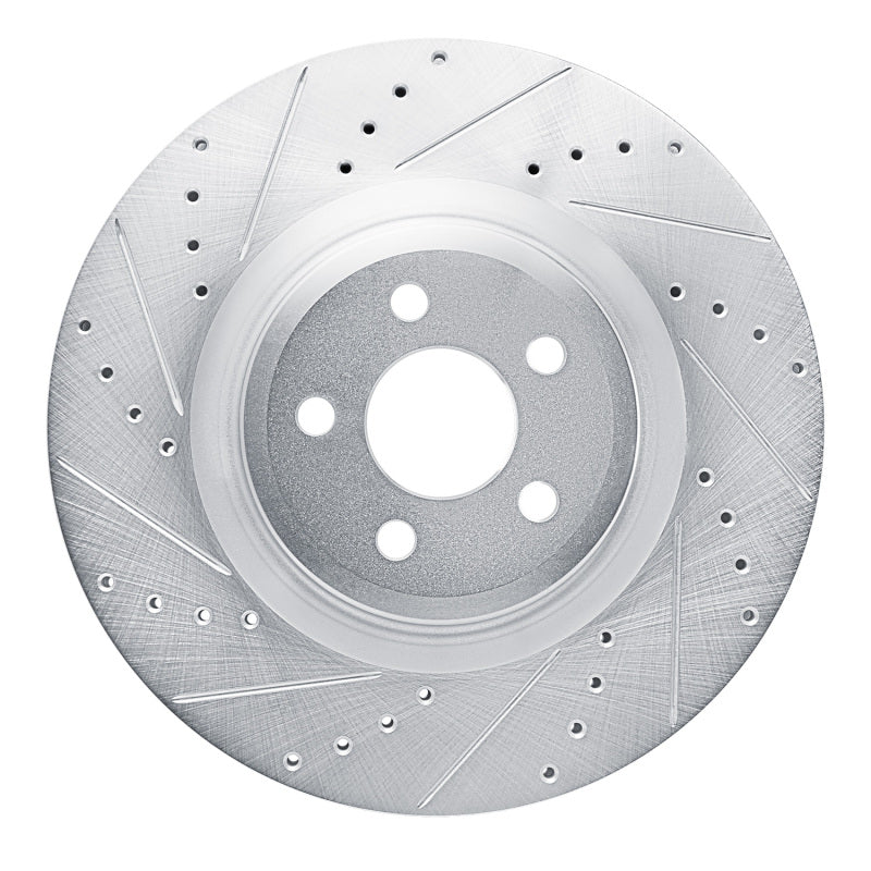 R1 Concepts R1 19-24 Ford Edge Front Left Drilled & Slotted Silver Brake Rotor