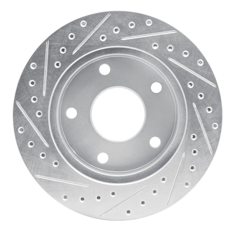 R1 Concepts R1 94-99 Dodge Ramcharger (Mexico) Front Right Drilled & Slotted Silver Brake Rotor