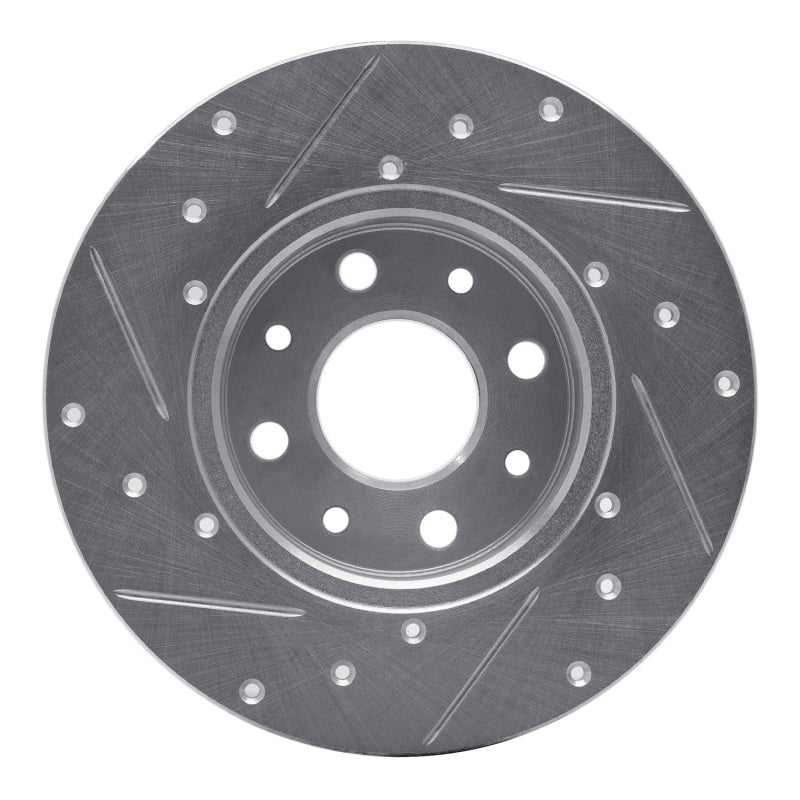 R1 Concepts R1 13-19 Fiat 500E Rear Right Drilled & Slotted Silver Brake Rotor