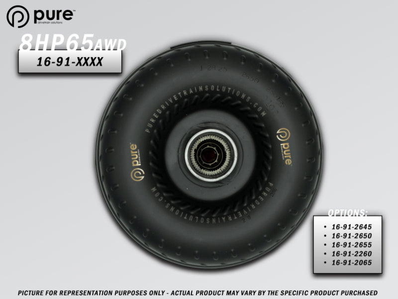 Pure Drivetrain Solutions Pure Drivetrain 8HP65 High Performance Billet Race Torque Converter - 26/45 Stator - AWD