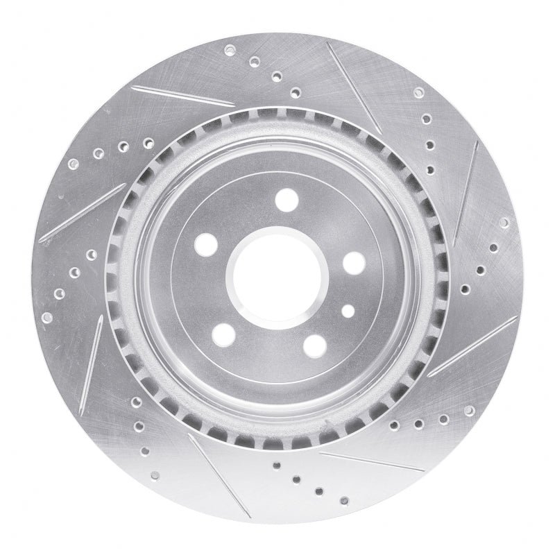 R1 Concepts R1 09-24 Cadillac CTS Rear Left Drilled & Slotted Silver Brake Rotor