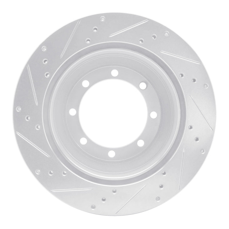 R1 Concepts R1 99-07 Ford E-350 Super Duty Rear Right Drilled & Slotted Silver Brake Rotor