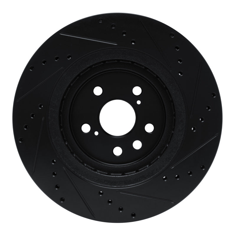 R1 Concepts R1 20-25 Lexus RX350h Front Left Drilled & Slotted Black Brake Rotor