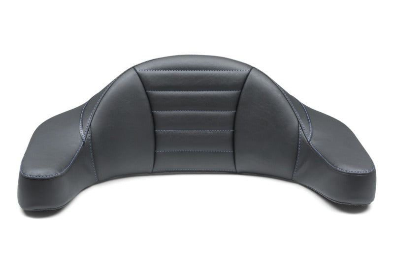 Mustang Motorcycle Mustang 93-13 HD FL Super Touring Extended Arm Wrap-Around Backrest Deluxe - Black w/Blue Stitching