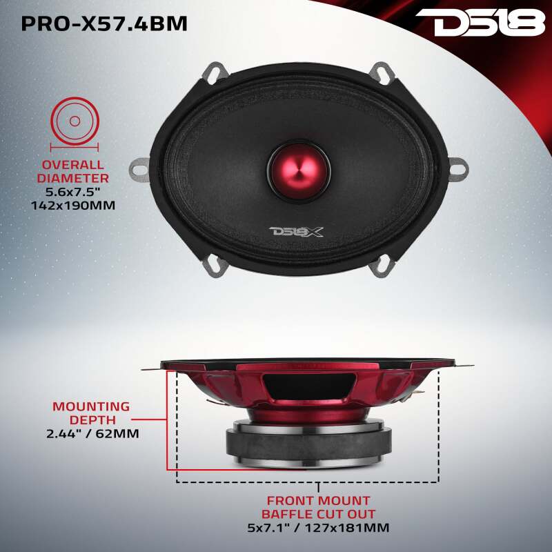 DS18 5x7in 175 Watts RMS 4 ohm Mid-Range Bullet Loudspeaker