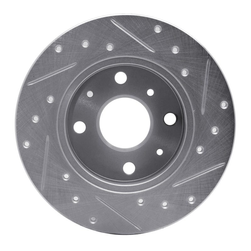 R1 Concepts R1 88-92 Daihatsu CHARADE Front Right Drilled & Slotted Silver Brake Rotor