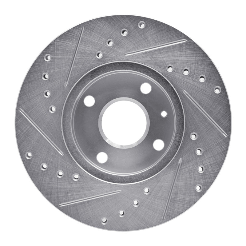 R1 Concepts R1 1990-2003 Ford Escort Front Right Drilled & Slotted Silver Brake Rotor