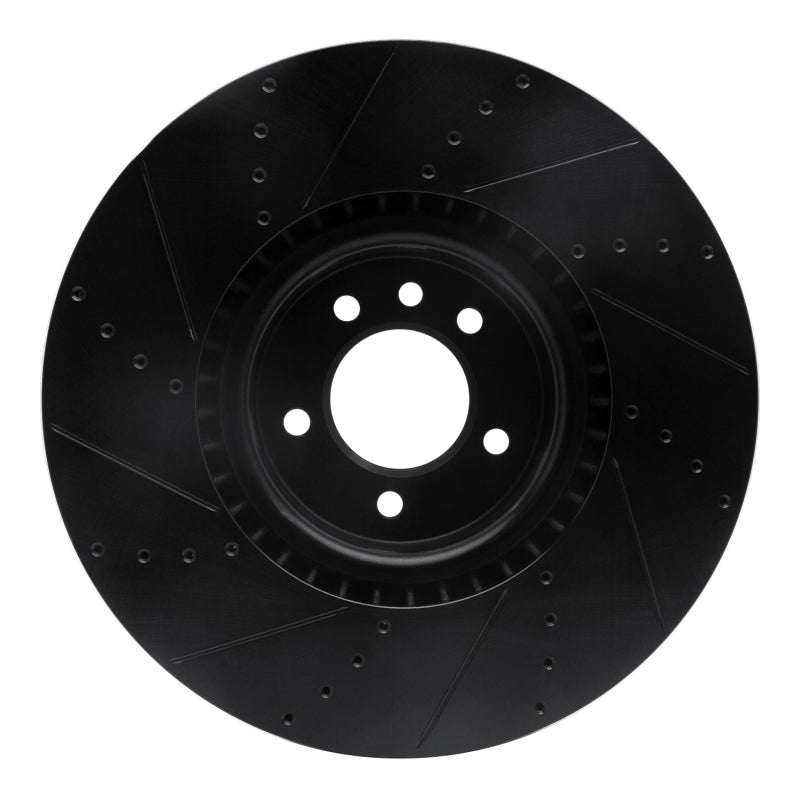 R1 Concepts R1 18-25 Land Rover Range Rover Front Right Drilled & Slotted Black Brake Rotor