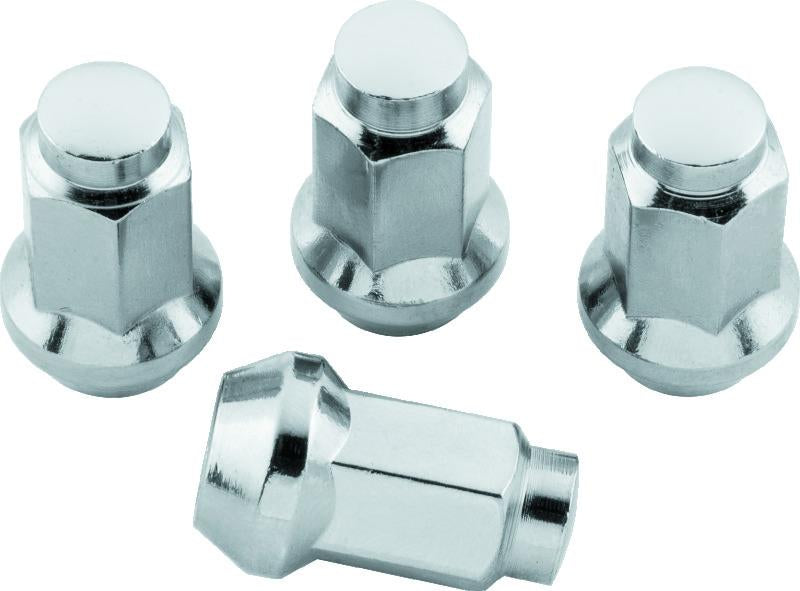 QuadBoss Lug Nuts 3/8in-24 - 14mm-Od - Chrome - Box of 4