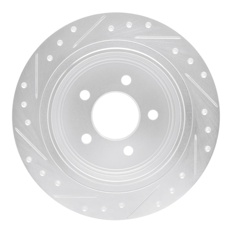 R1 Concepts R1 03-05 Ford Explorer Sport Rear Right Drilled & Slotted Silver Brake Rotor