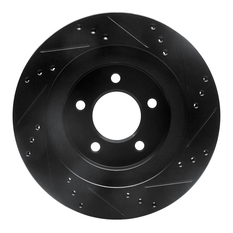 R1 Concepts R1 98-04 Chrysler 300M Front Left Drilled & Slotted Black Brake Rotor