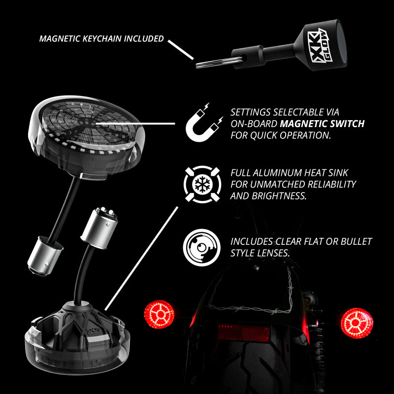 XKGLOW XK Glow Pro Series MotoTurnz - 1156 Flat Style Rear