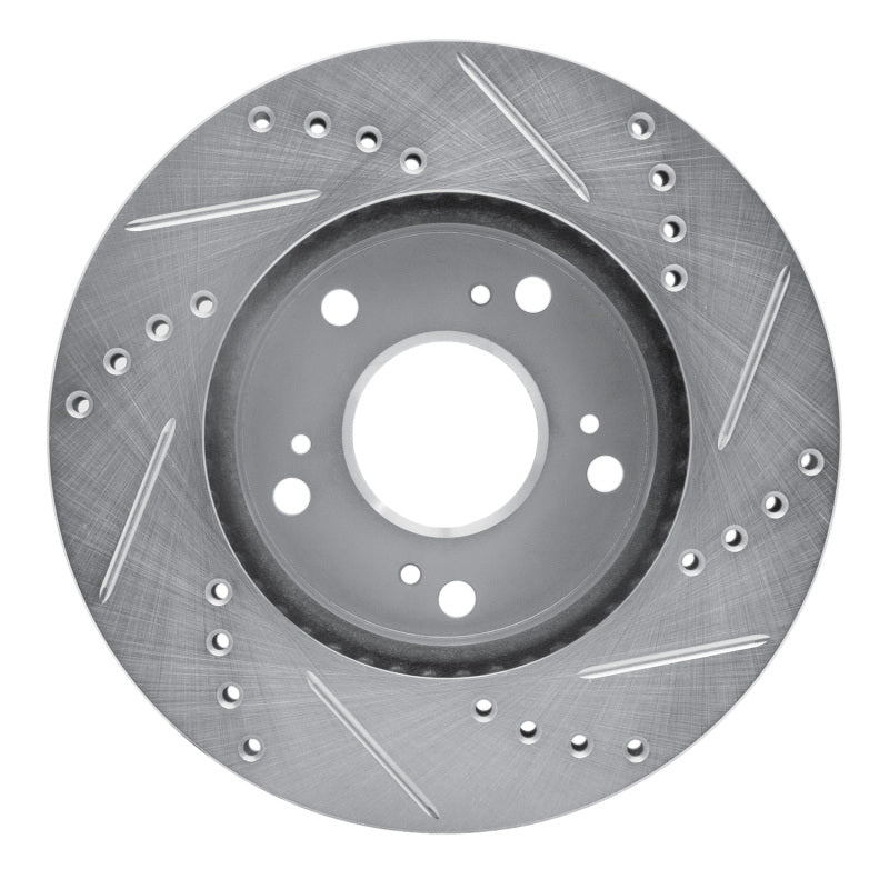 R1 Concepts R1 12-15 Acura ILX Front Left Drilled & Slotted Silver Brake Rotor