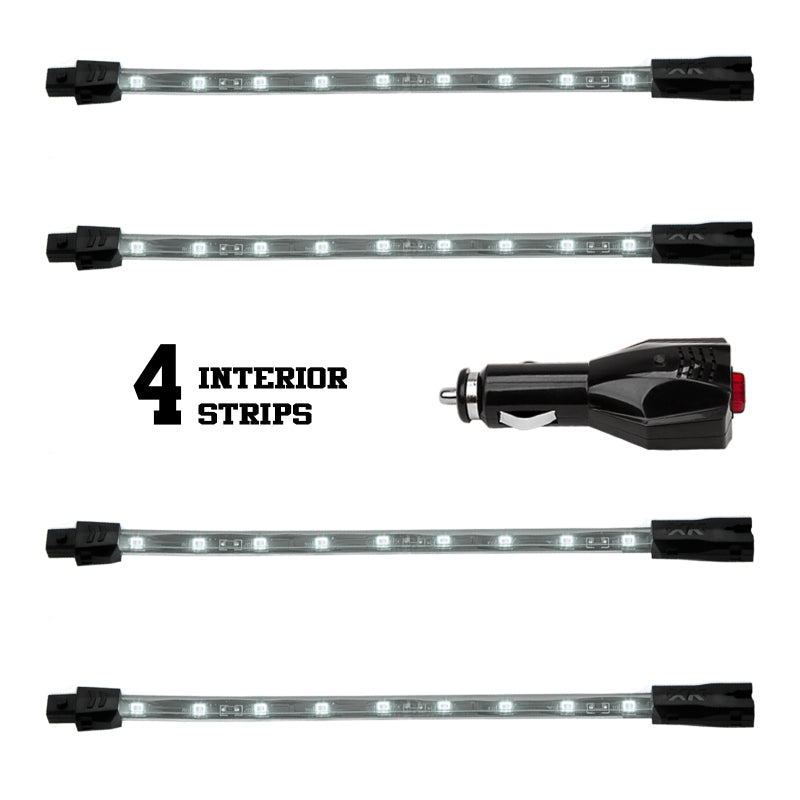 XKGLOW XK Glow Single Color XKGLOW UnderglowLED Accent Light Car/Truck Kit White - 4x8In