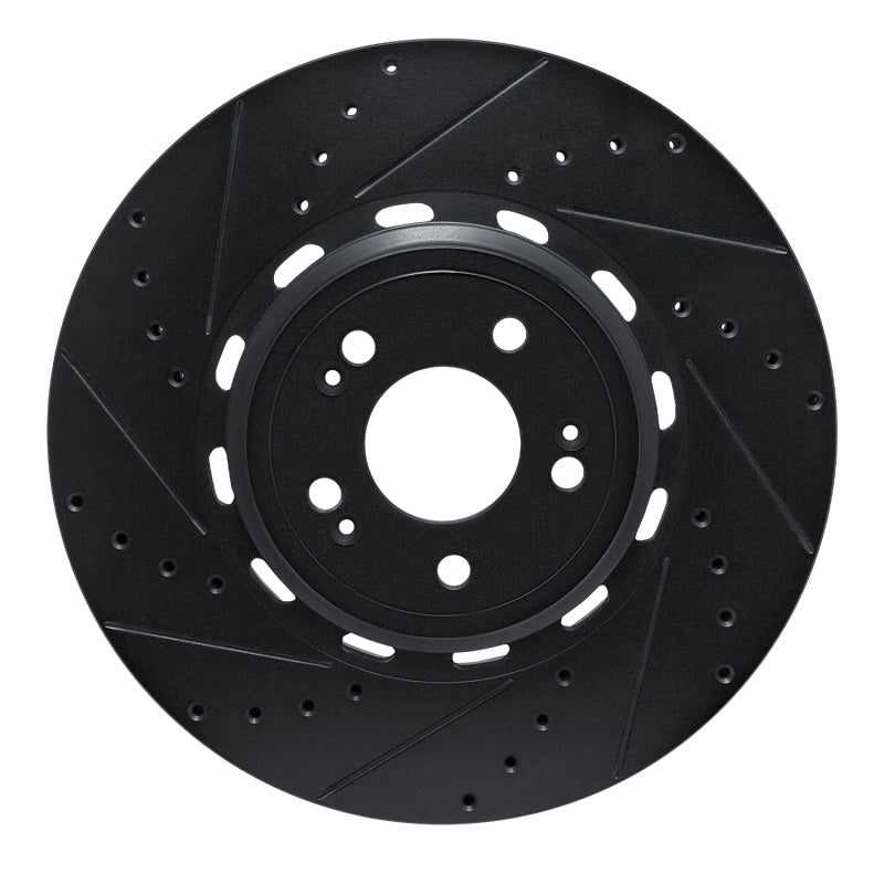 R1 Concepts R1 21-26 Genesis Electrified GV70 Front Left Drilled & Slotted Black Brake Rotor