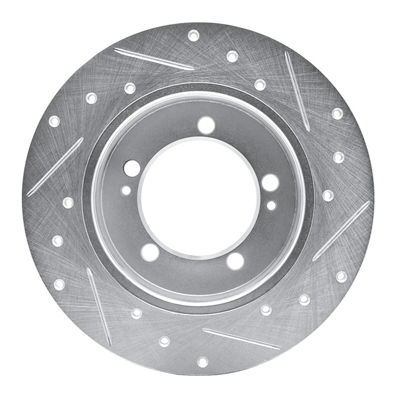 R1 Concepts R1 90-94 Eagle TALON Rear Left Drilled & Slotted Silver Brake Rotor