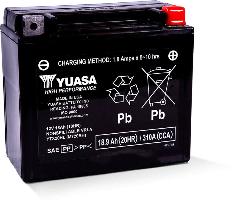 Yuasa Battery Yuasa YTX20HL Maintenance Free AGM 12-Volt Battery