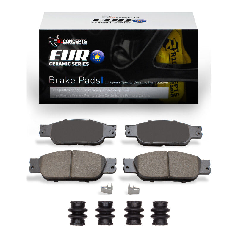 R1 Concepts R1 2003-2005 Jaguar VanDEN PLAS Front R1 Euro Ceramic Pads & Hardware Kit