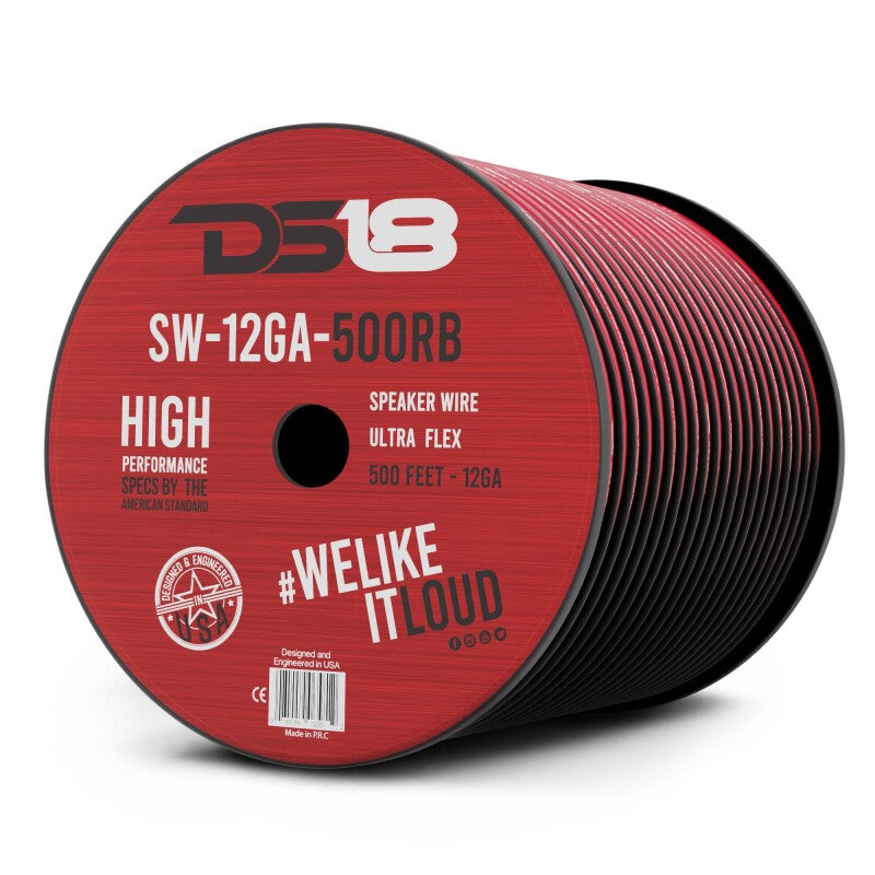 DS18 Speaker Wire 12-GA 500-Feet Red and Black