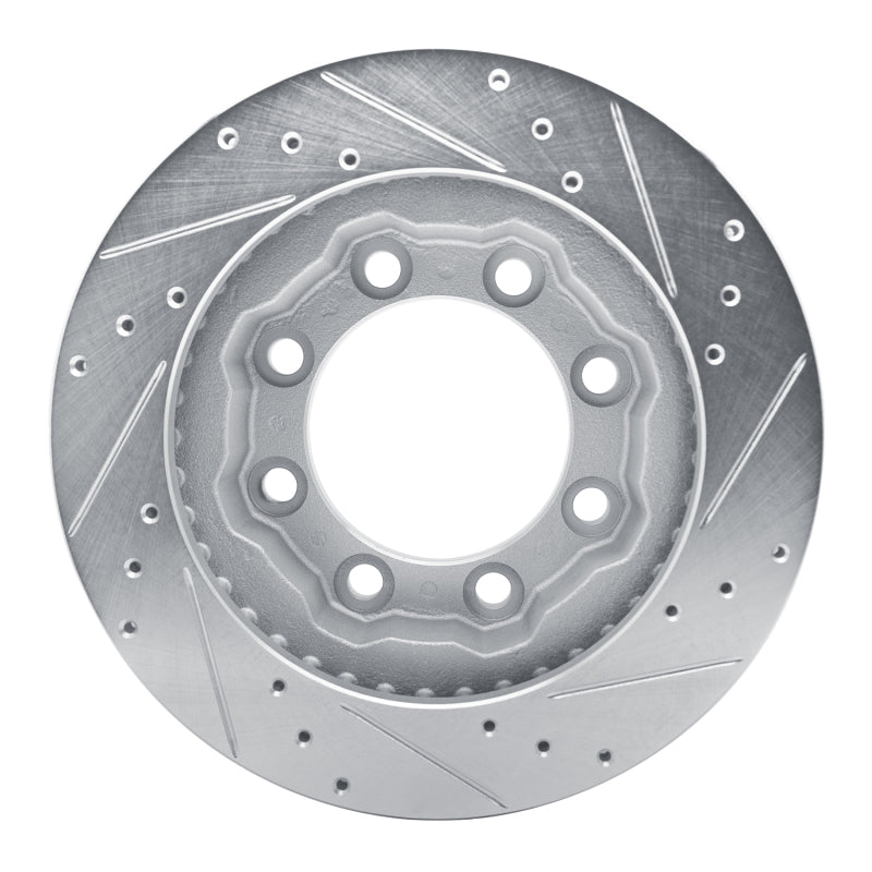 R1 Concepts R1 77-93 Chevrolet K30 Front Left Drilled & Slotted Silver Brake Rotor