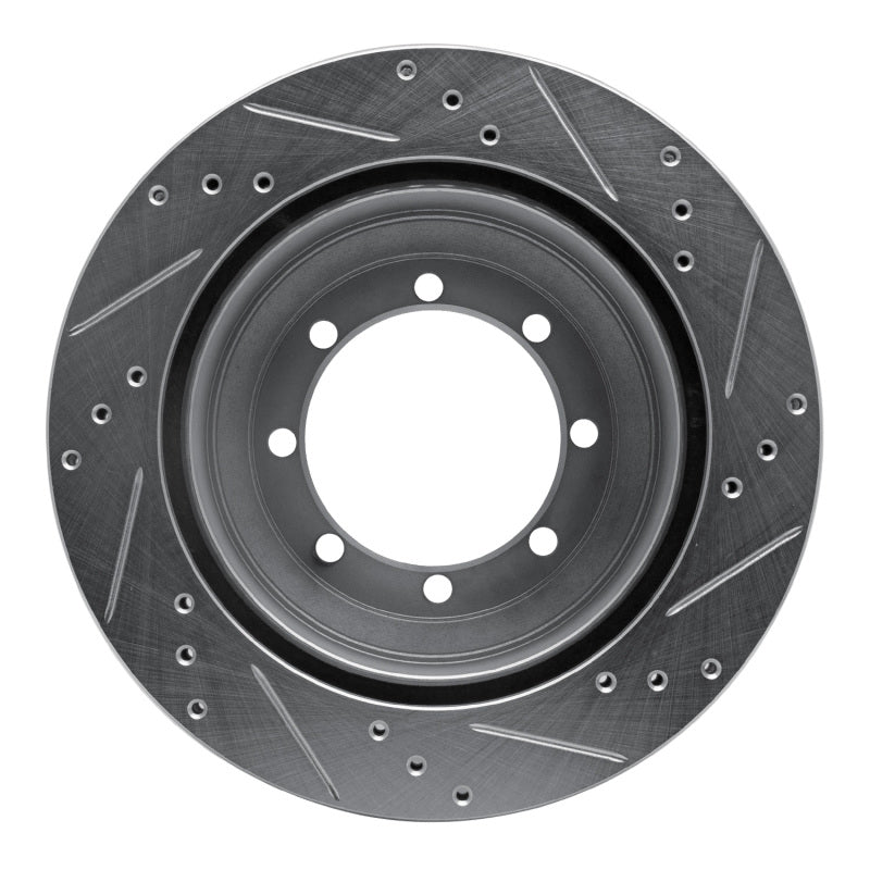 R1 Concepts R1 99-04 Ford F-350 Super Duty 4WD Rear Left Drilled & Slotted Silver Brake Rotor