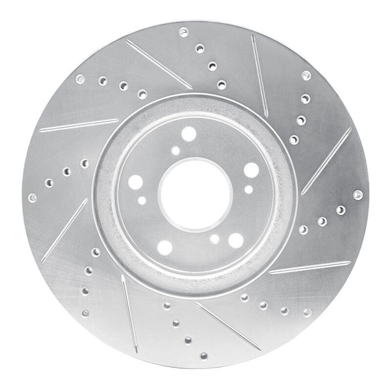 R1 Concepts R1 04-08 Acura TL Front Left Drilled & Slotted Silver Brake Rotor