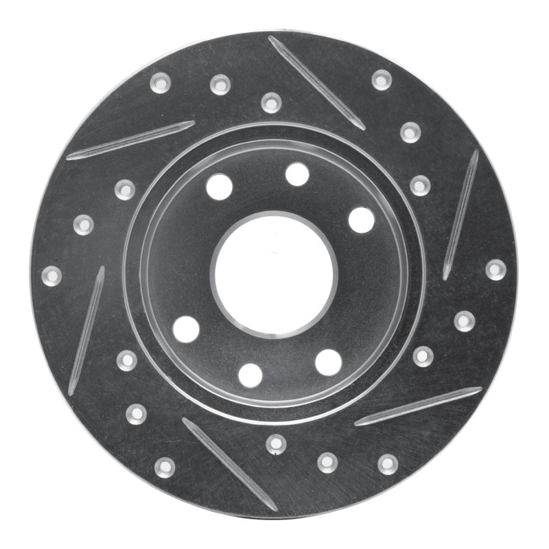 R1 Concepts R1 85-89 Chevrolet SPECTRUM Front Left Drilled & Slotted Silver Brake Rotor