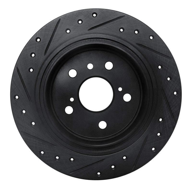 R1 Concepts R1 95-99 Toyota AVALON Rear Right Drilled & Slotted Black Brake Rotor