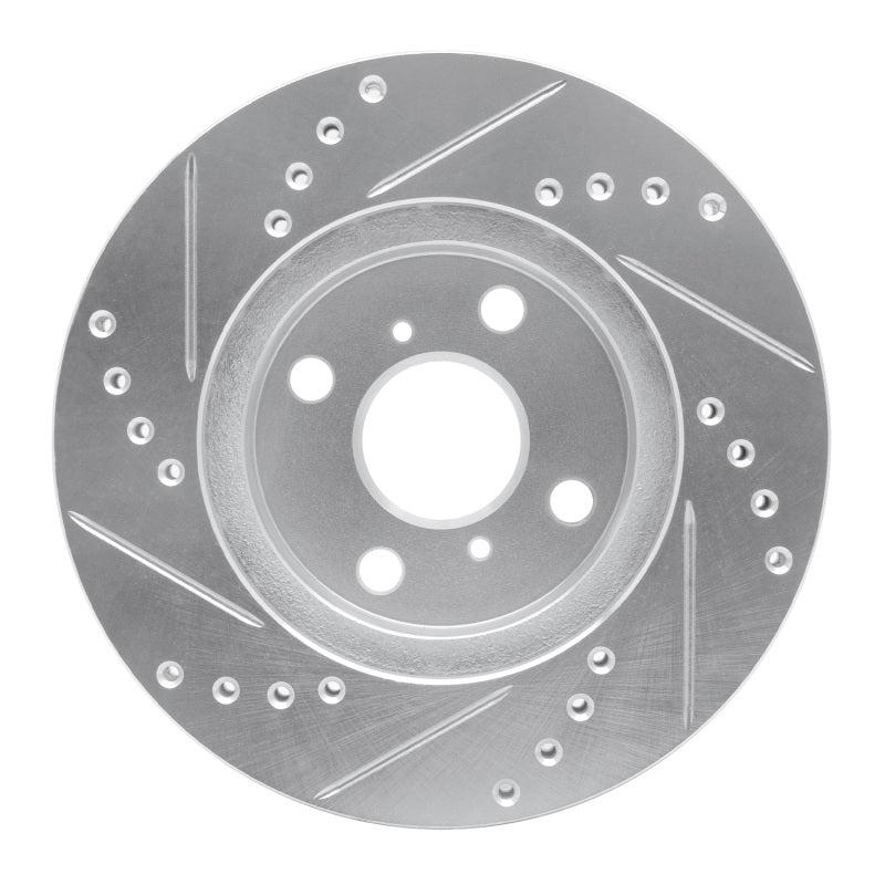 R1 Concepts R1 01-03 Toyota Prius Front Right Drilled & Slotted Silver Brake Rotor