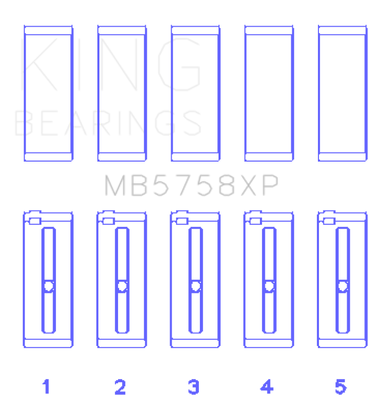 King Engine Bearings Peugeot Ep6 1.6L/BMW N14B16C (Size +0.50mm) Main Bearing Set